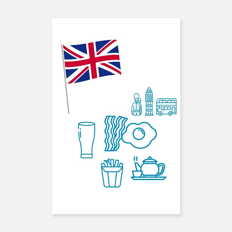 EXANGLIA (Blauer + Weißer Text) Poster 20x30 cm
