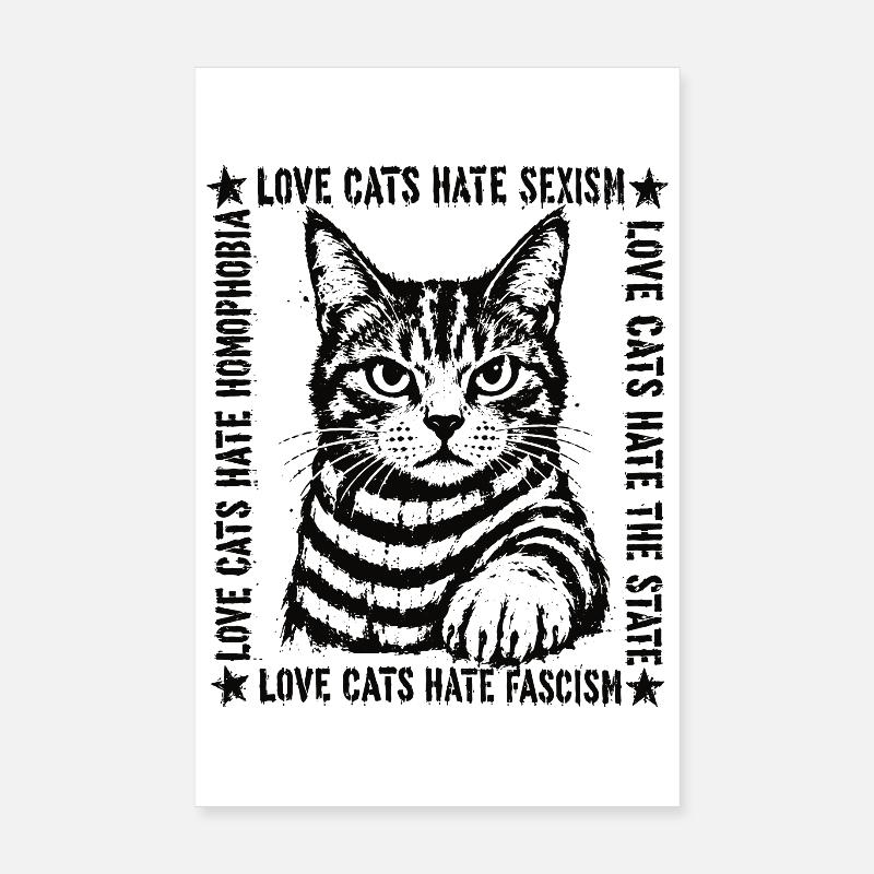 Statement Katze Love Cats Shirt Poster 20x30 cm