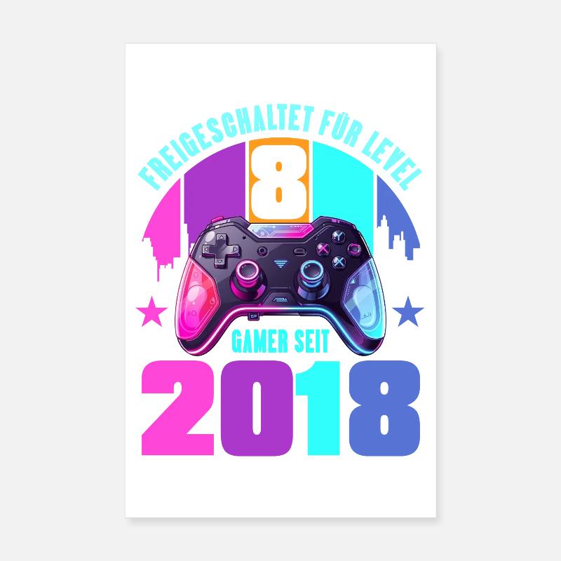 8. Geburtstag Junge Mädchen Poster 20x30 cm