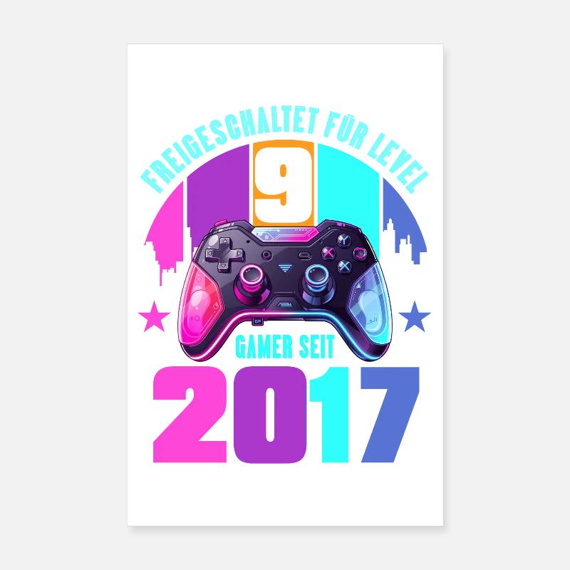 9. Geburtstag Junge Mädchen Poster 20x30 cm
