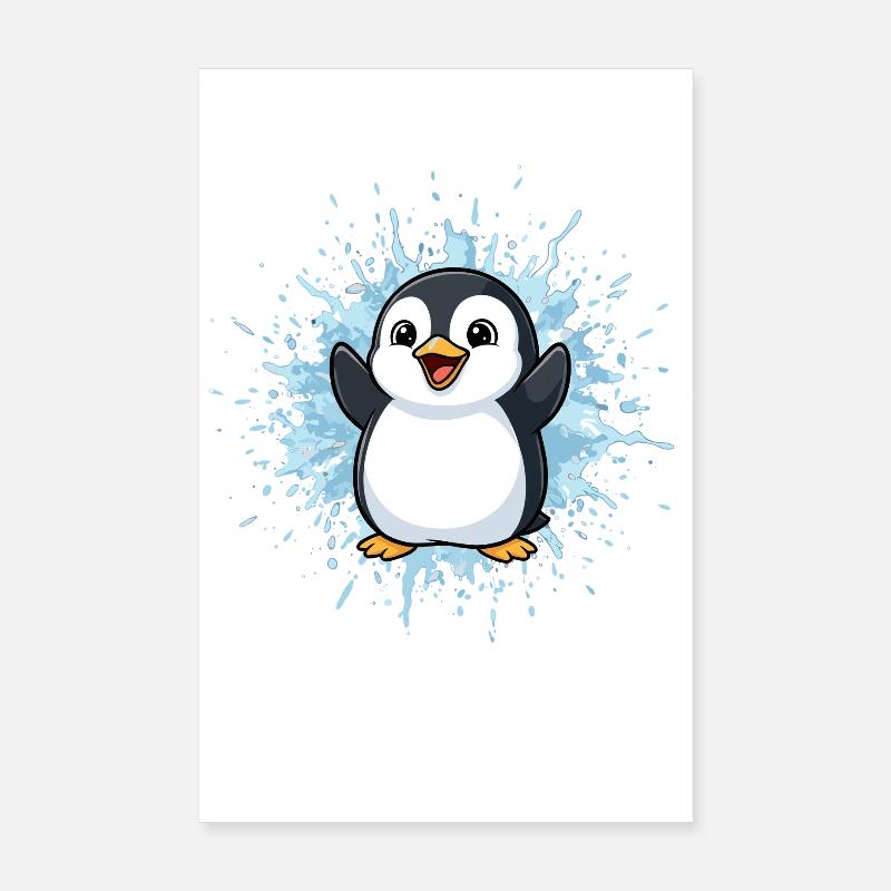 Pingu Splash Blue Poster 8" x 12" (20x30 cm)