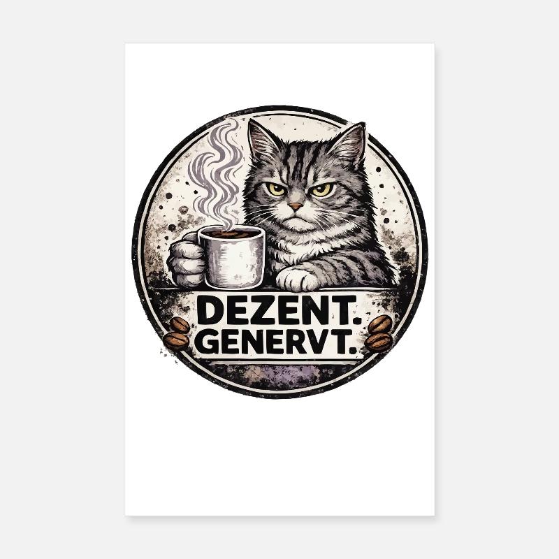 Kaffeekater: Dezentes Genervt Poster 20x30 cm