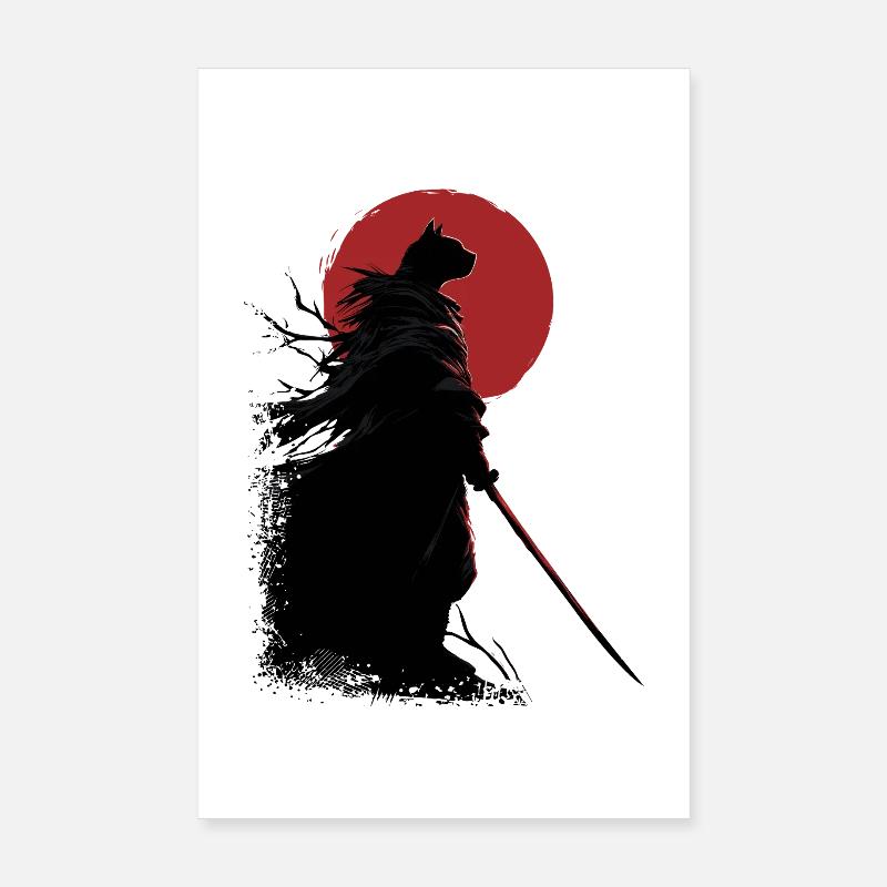 Samurai Cat Poster 8" x 12" (20x30 cm)