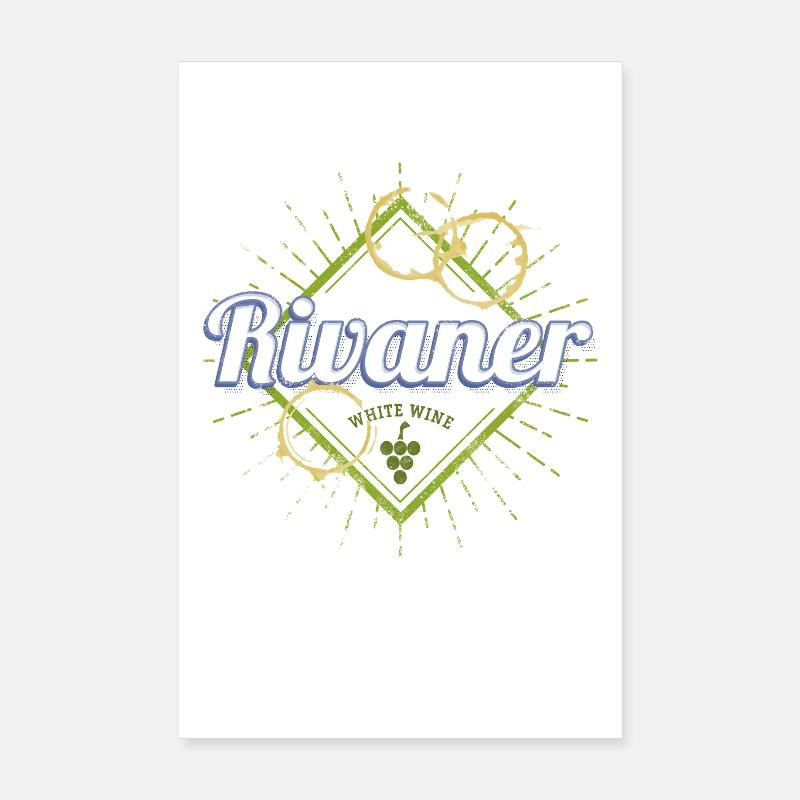 Rivaner Vine Vintage Wine Drinker and Winemaker Design Poster 8" x 12" (20x30 cm)
