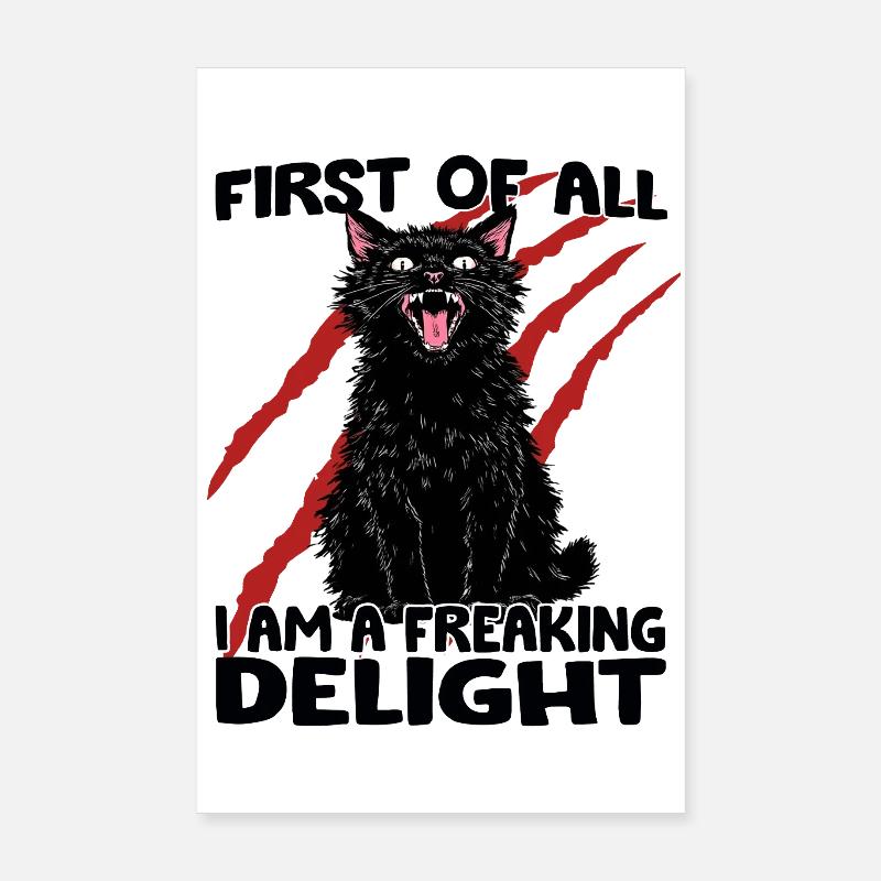 Goblin Mode Katze schwarze Katze aggressive Zoomie Poster 20x30 cm