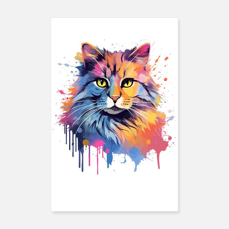 Face de chat à queue courte américaine Poster 20 x 30 cm