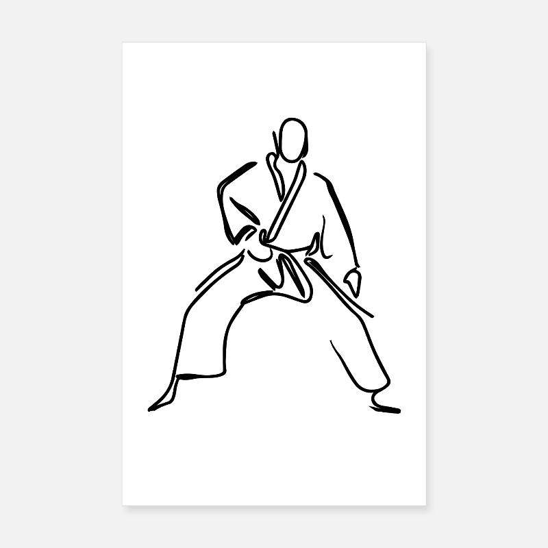 Judo Sketch Poster 20 x 30 cm