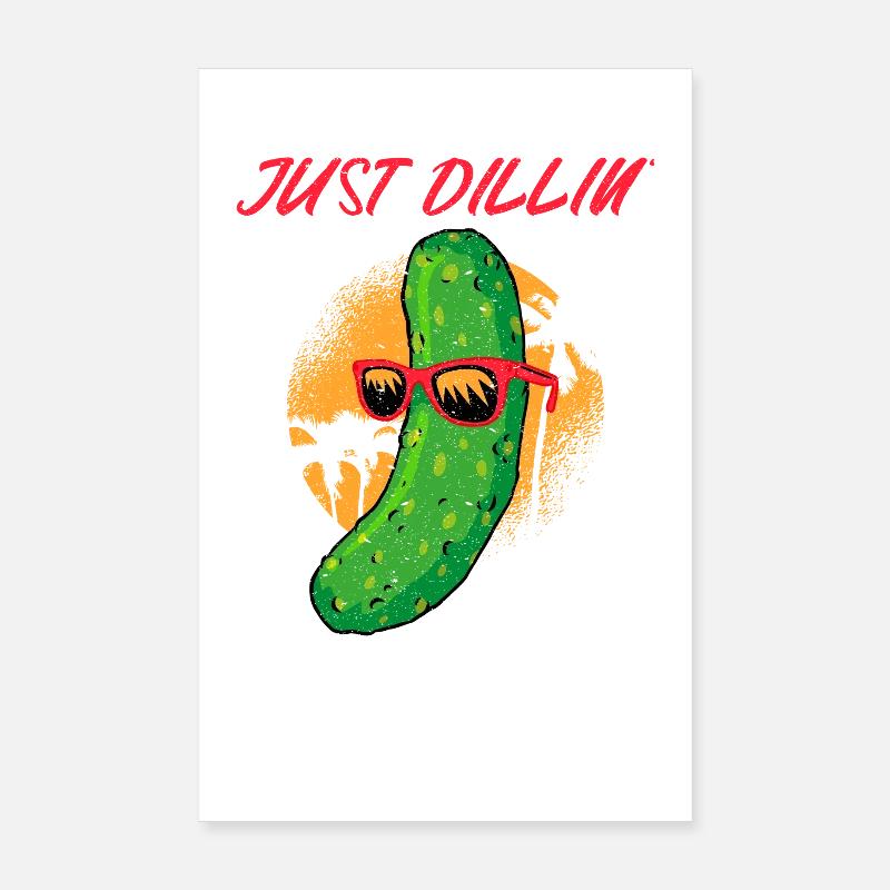 Juste Dillin Cool Concombre Chill Vintage Poster 20 x 30 cm