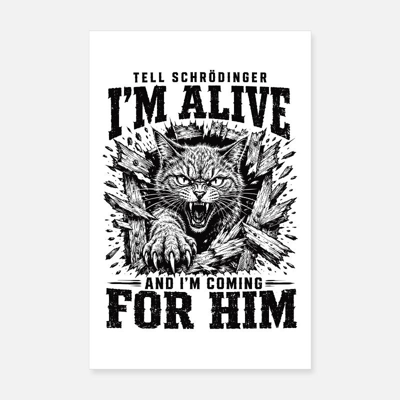 Chemise Schrödinger Chat Vivant Poster 20 x 30 cm
