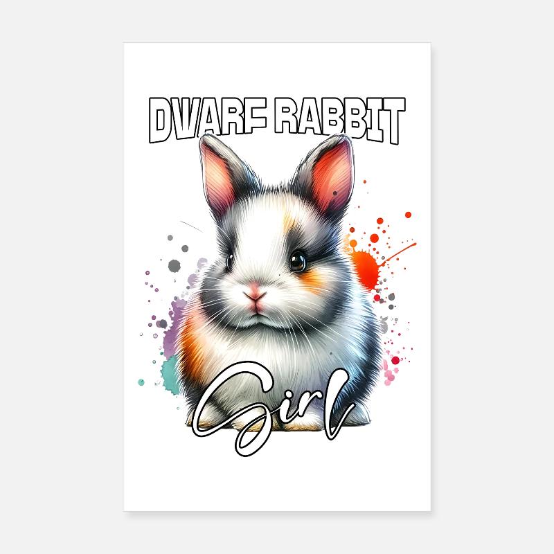 Dwarf Rabbit Girl Dwarf Rabbit Poster 8" x 12" (20x30 cm)