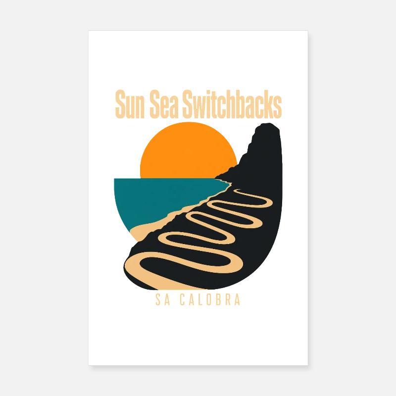 Cyclisme sur route de Majorque, Sa Calobra, Soleil, Mer Switchbac Poster 20 x 30 cm