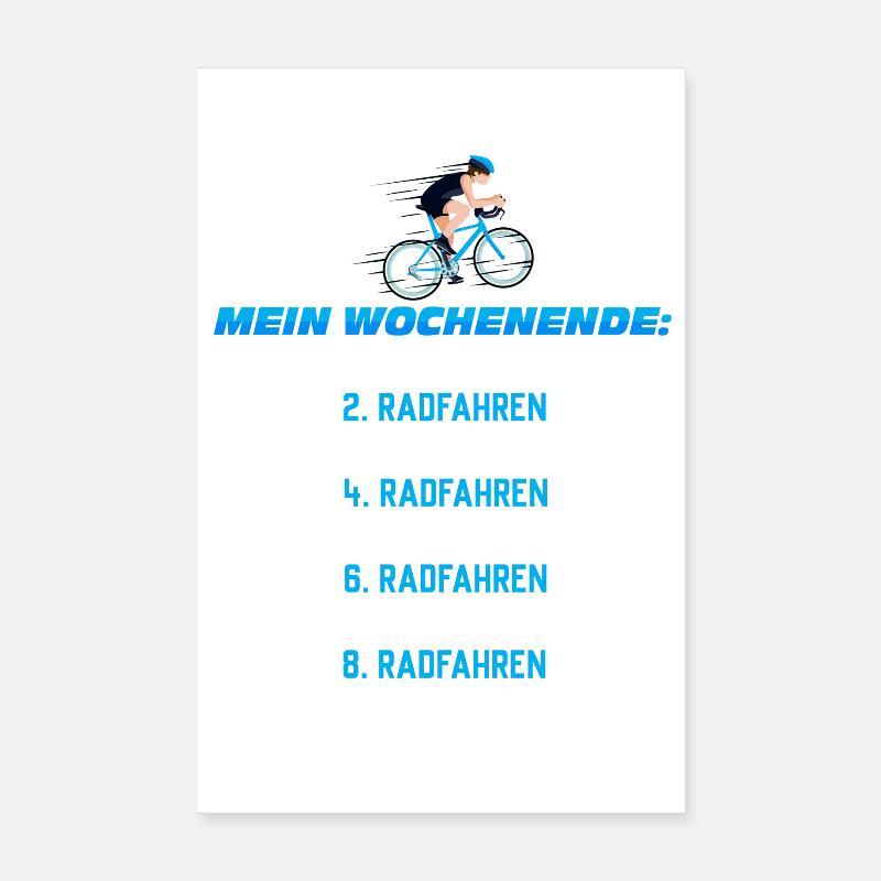 Mein Wochenend-Plan: Radfahren Nonstop Poster 20x30 cm