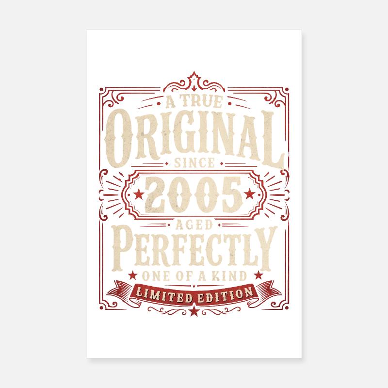 21st Birthday Gift Original Vintage 2005 Poster 8" x 12" (20x30 cm)