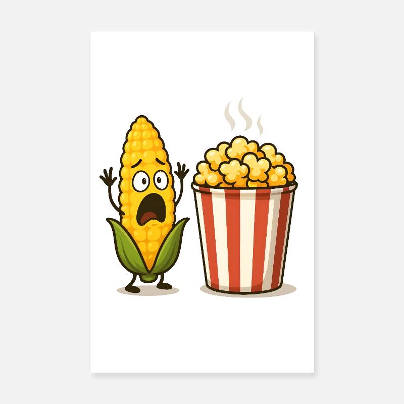 Shocked Corn Popcorn Poster 8" x 12" (20x30 cm)