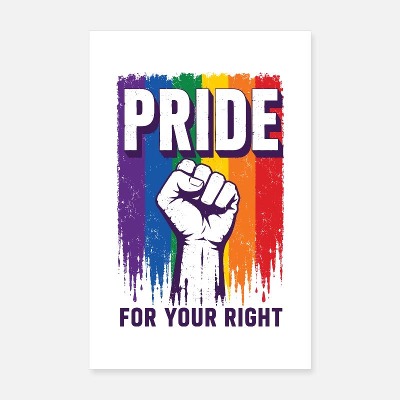 Pride Rainbow Right Statement Shirt Poster 8" x 12" (20x30 cm)