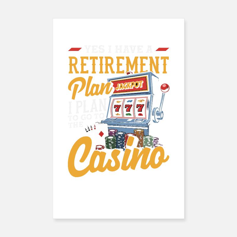 Machine à sous de casino pensions retraite Poster 20 x 30 cm