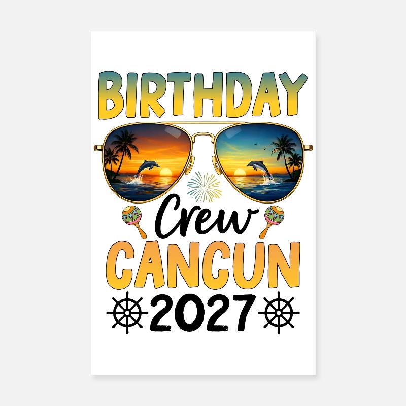 Équipe d’anniversaire Cancún 2027 Poster 20 x 30 cm