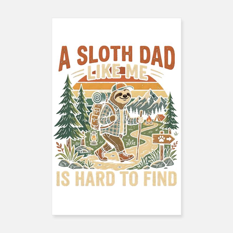 Sloth Dad Wanderabenteuer Poster 20x30 cm