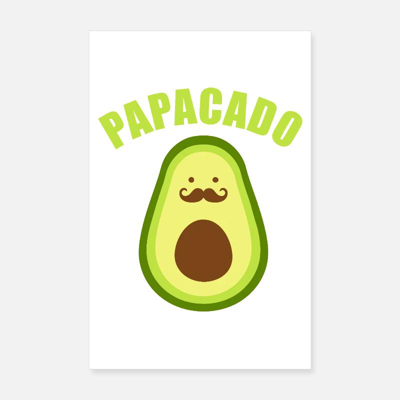 Moustache avocat-papagado Poster 20 x 30 cm
