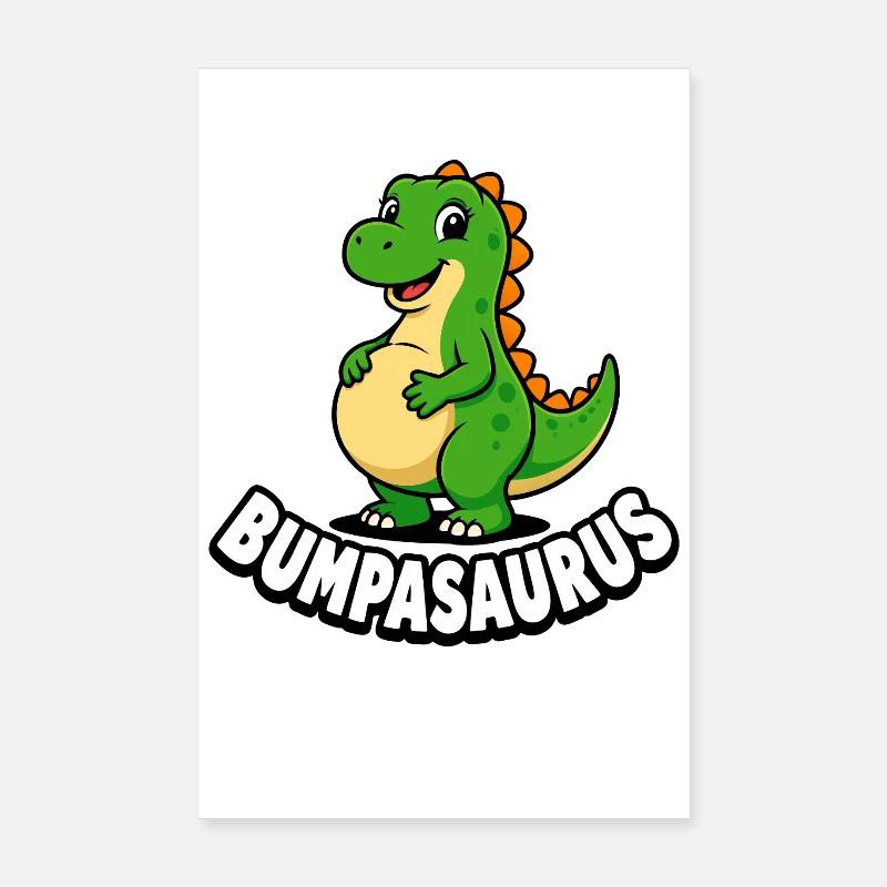 Grossesse de dinosaure Bumpasaurus enceinte Poster 20 x 30 cm