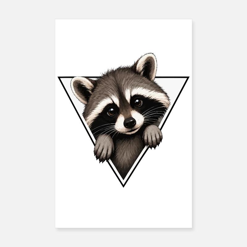 Raccoon in a triangle Poster 8" x 12" (20x30 cm)