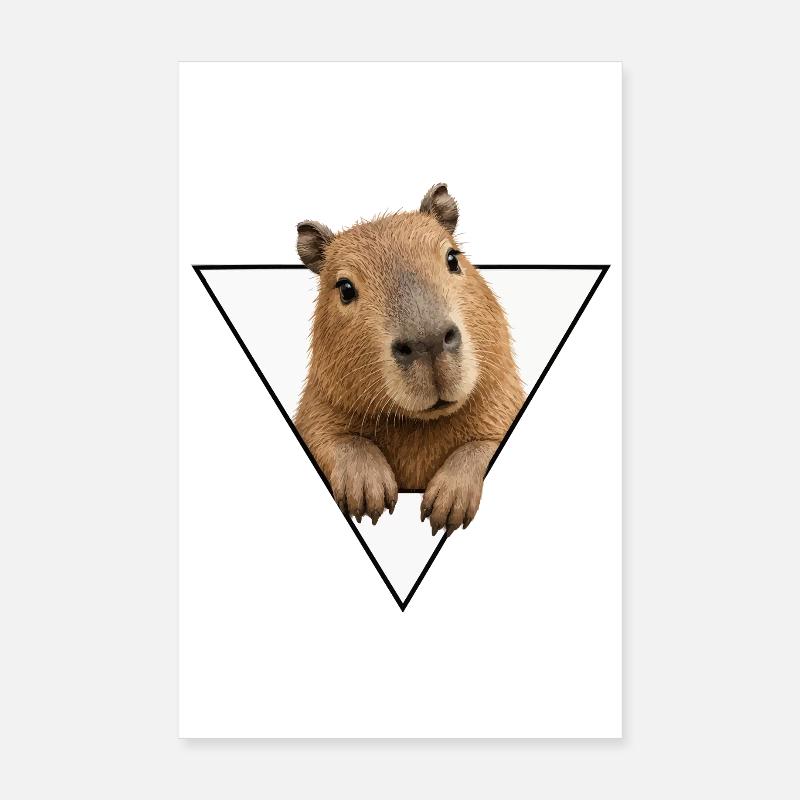 Kapybara im Dreieck Poster 20x30 cm