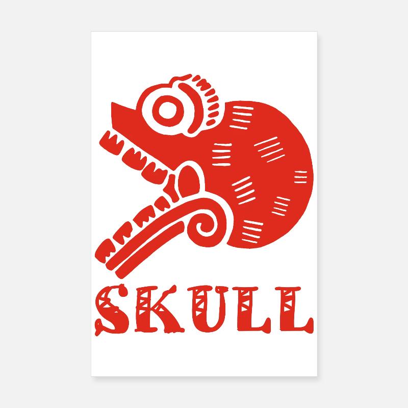Red Tribal Skull Poster 8" x 12" (20x30 cm)