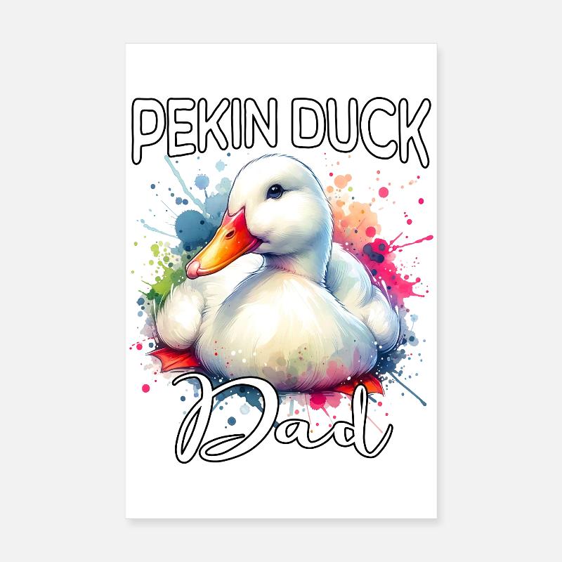 Papa canard laqué Poster 20 x 30 cm