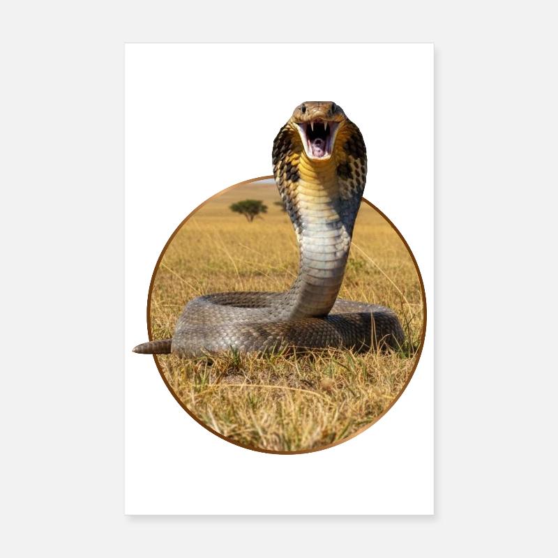 Design de t-shirt « Cobra » - Poster 20 x 30 cm - blanc
