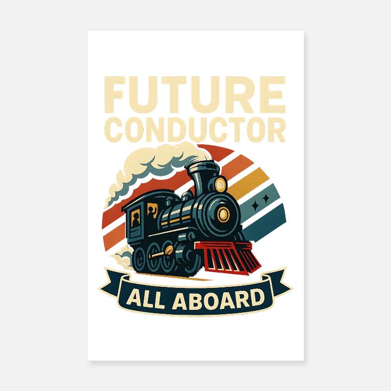 Zukünftiger Schaffnerzug - Poster 20x30 cm - Weiß
