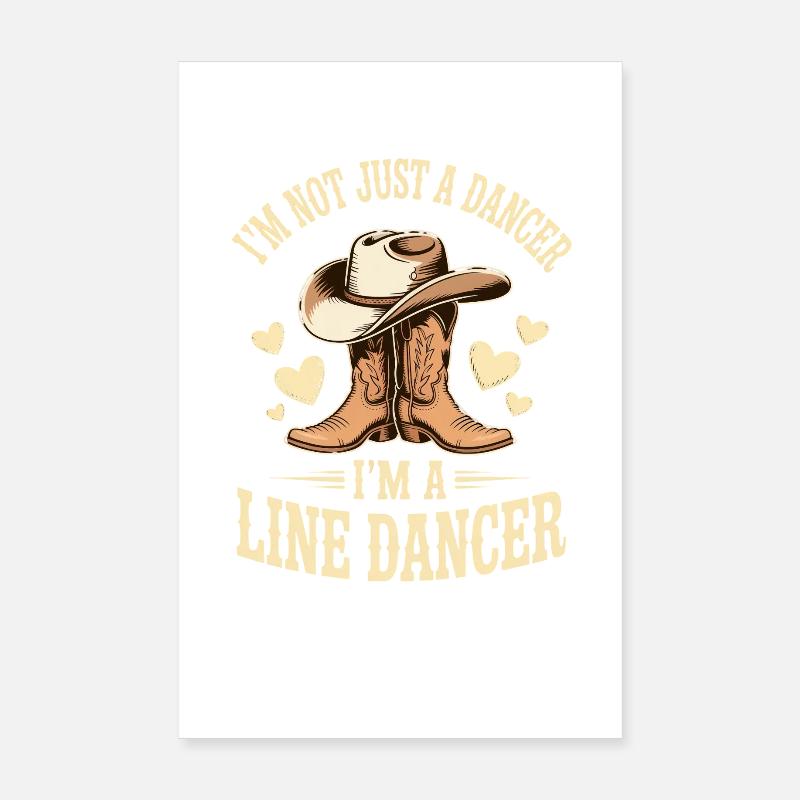 Line Dancer Line Dance Line Dancing Gifts Poster 8" x 12" (20x30 cm)