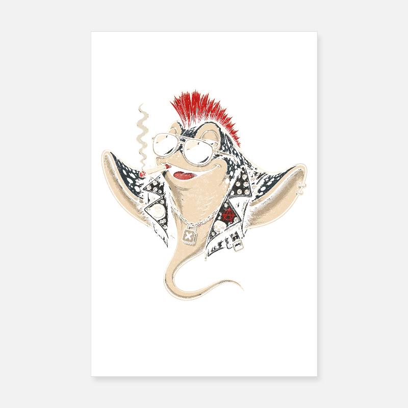 Punk-Rochen mit Mohawk Sonnenbrille Poster 20x30 cm