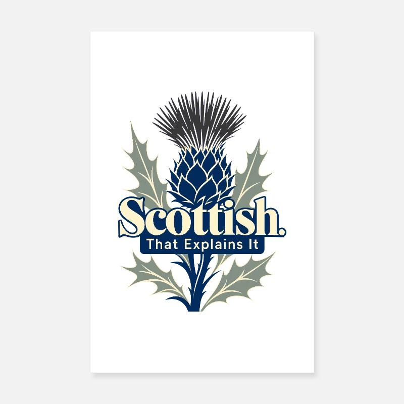 écossais qui explique ça drôle Drôle de la Pride écossaise Thistle Poster 20 x 30 cm