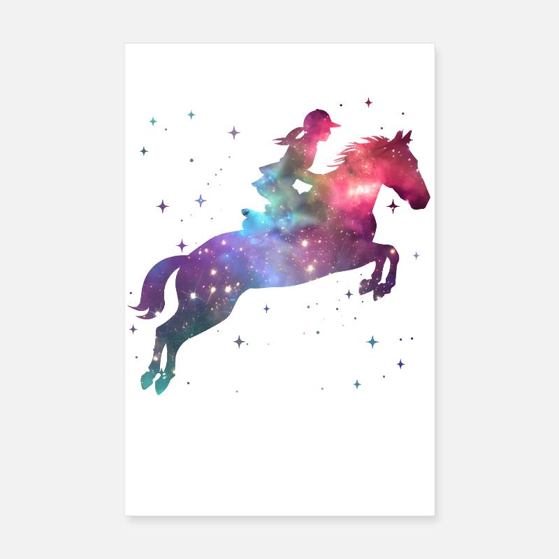 Cavalier équitation, cavalier de l’espace Chevaux Poster 20 x 30 cm