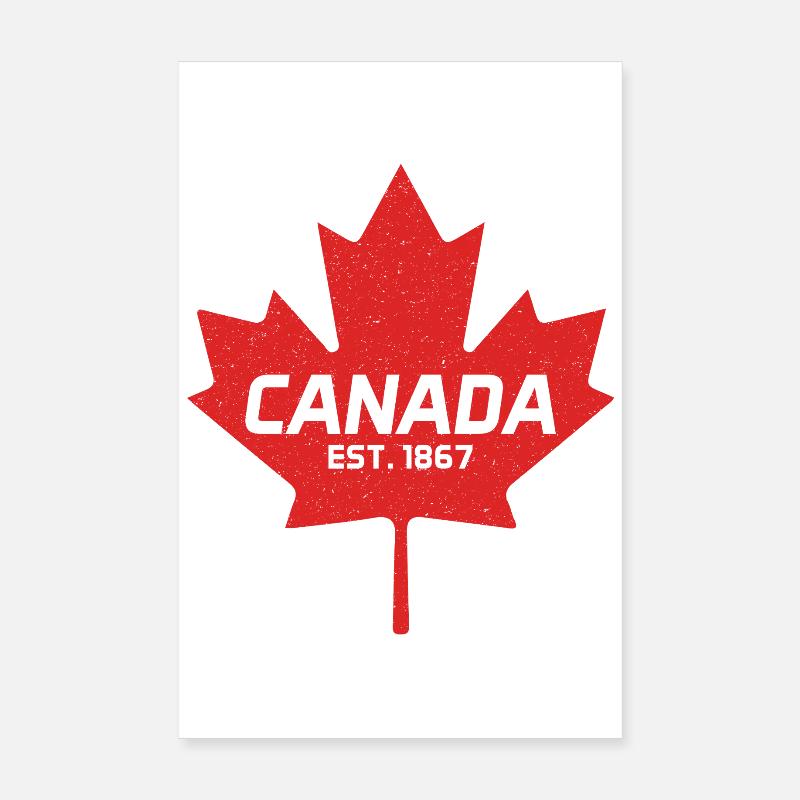 Canada Est, 1867, feuille d’érable du Canada millésime Poster 20 x 30 cm