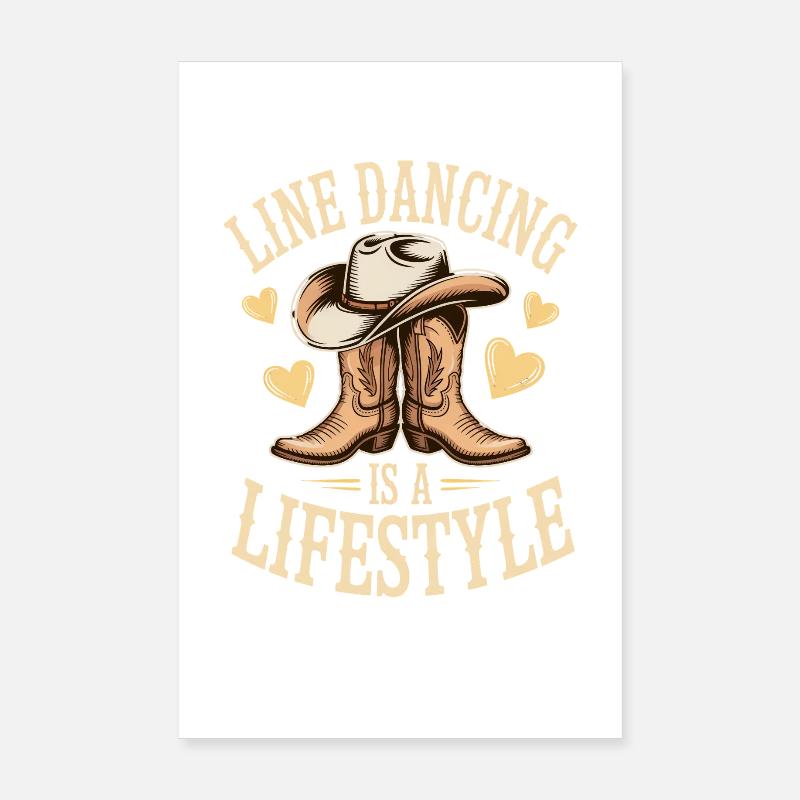 Line Dancing Line Dance Line Dancer Geschenk Poster 20x30 cm