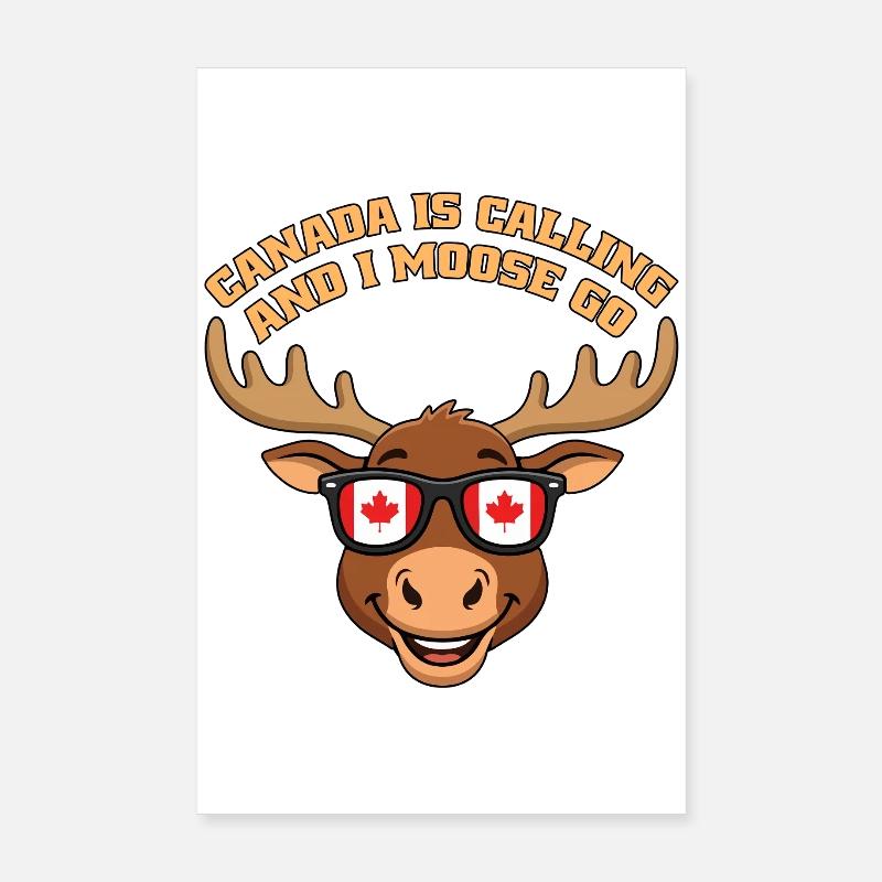 Le Canada appelle et moi, orignal devient canad, orignal canadien Poster 20 x 30 cm