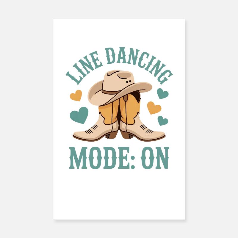 Line Dancing Line Dance Line Dancer Gifts Poster 8" x 12" (20x30 cm)