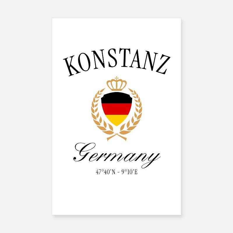 Konstanz Deutschland Wappen Krone – Bodensee Reise Poster 20x30 cm