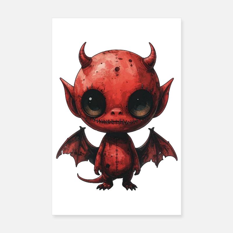 Creepy Cute Red Devil Poster 8" x 12" (20x30 cm)