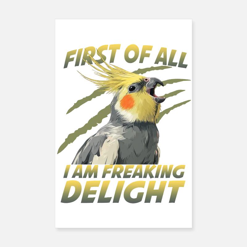 Calopsitte calopsitte oiseau de compagnie perroquet coquin Poster 20 x 30 cm