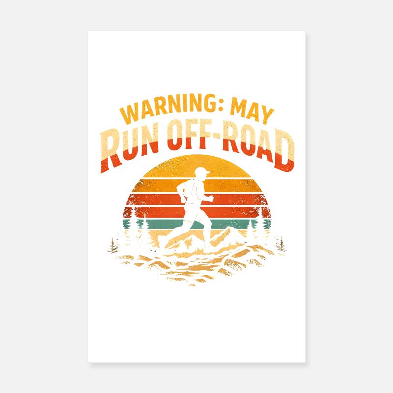 Attention : course hors route | Course en sentier Poster 20 x 30 cm