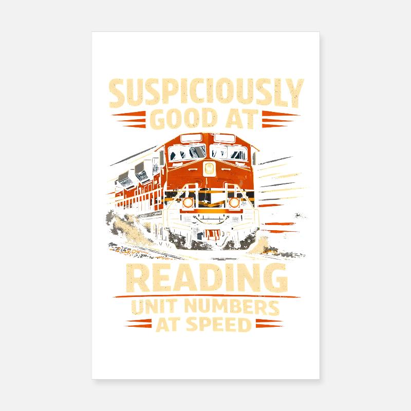 Numéros de train en tempo | Repérage de trains Poster 20 x 30 cm