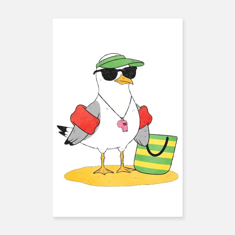 Seemöwe Strandlook Poster 20x30 cm