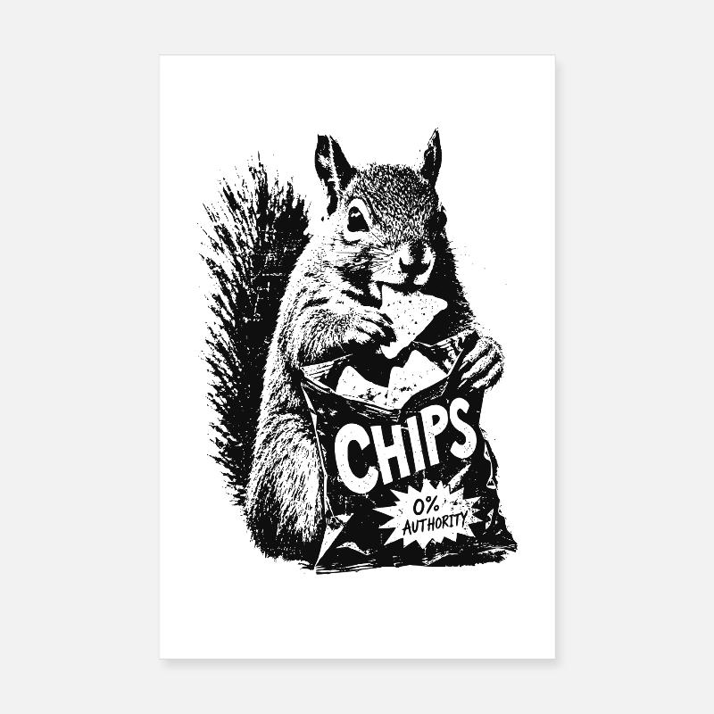 Chips Squirrel Poster 8" x 12" (20x30 cm)