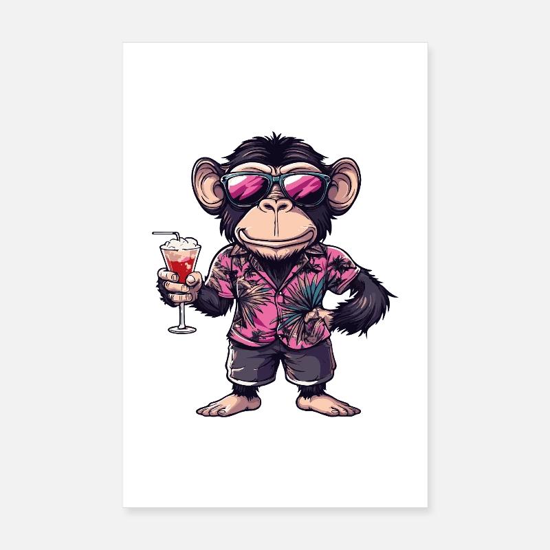 Gorilla Comic Sommer Poster 20x30 cm