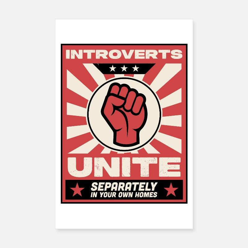 Introverts unite Poster 8" x 12" (20x30 cm)