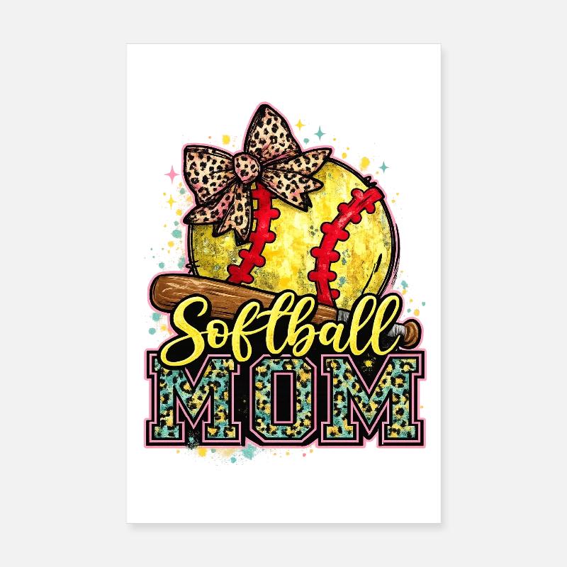 Softball-Mama: Trendige Mama-Softball-Geschenk Poster 20x30 cm
