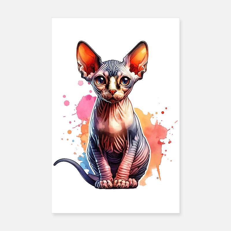 Cadeau du Chat Sphynx Poster 20 x 30 cm