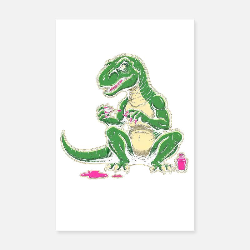 Dino Nail Polish Chaos Poster 8" x 12" (20x30 cm)